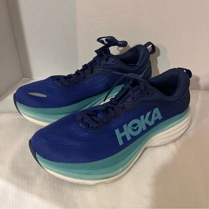 Hoka One One W Bondi 8 Shoes Womens Size 7B | UK 5.5 Blue Running Cushioned